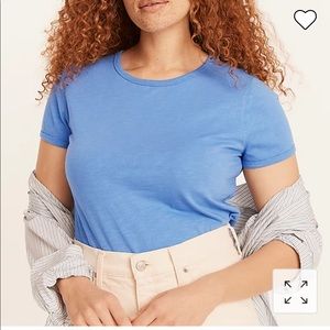 J. CREW 90s Cropped Organic Slub  T-Shirt Color- Retro Blue Size-Large NWT